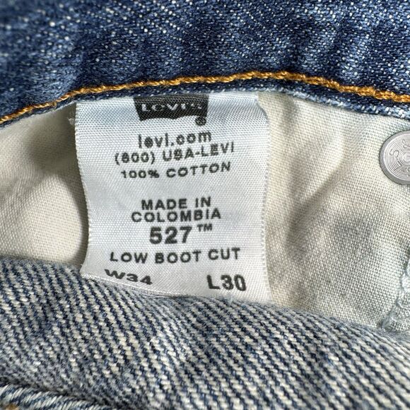 S Levis Jeans Mens 34x29 Blue 527 Slim‎ Bootcut Western Cowboy Denim - Picture 11 of 12